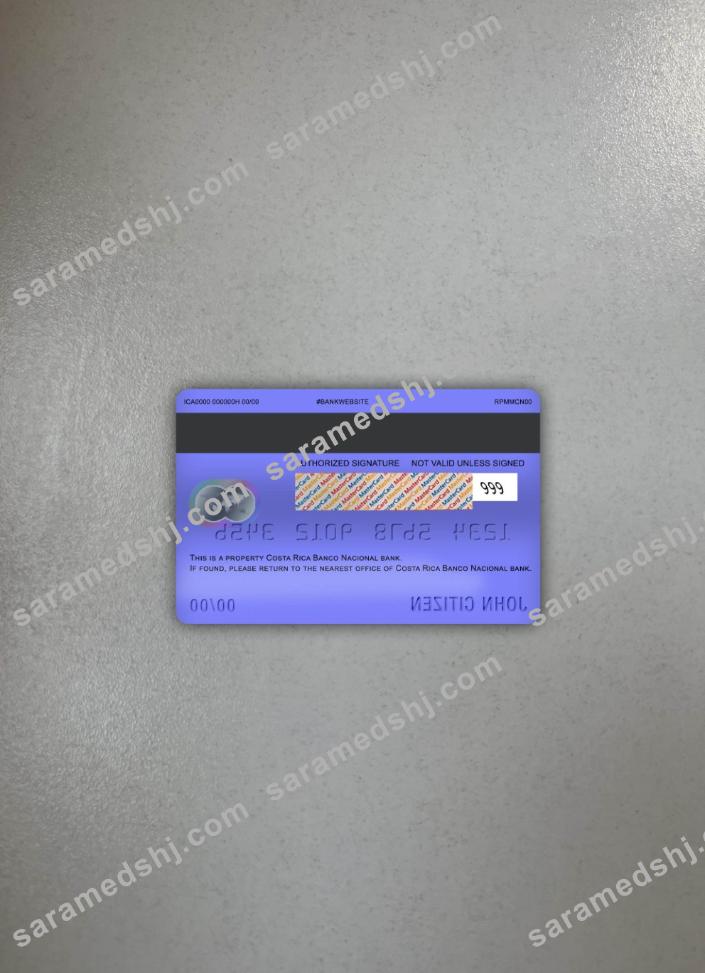 Costa Rica banco nacional bank mastercard photolook back